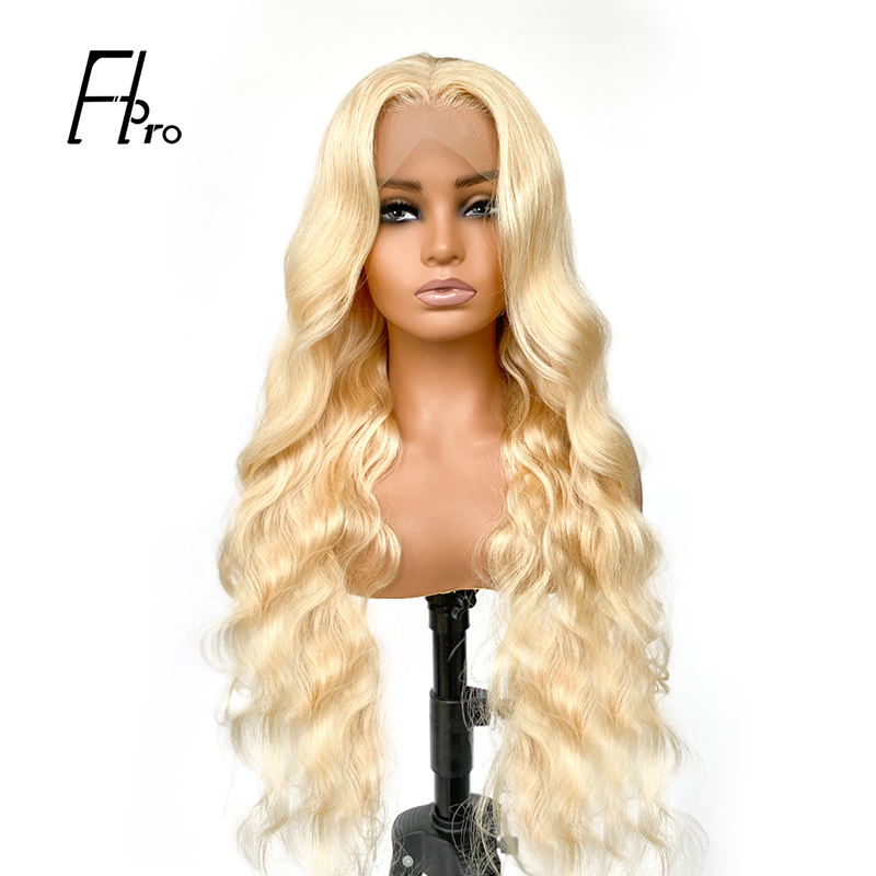 30Inch Blonde Hair Front Lace Wig 613# Body Wave Human Hair Wigs